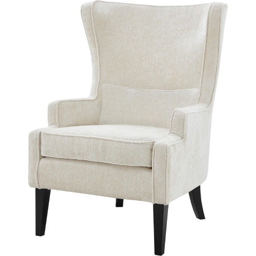 Clementine Wing Accent Arm Chair in Cream Fabric & Black